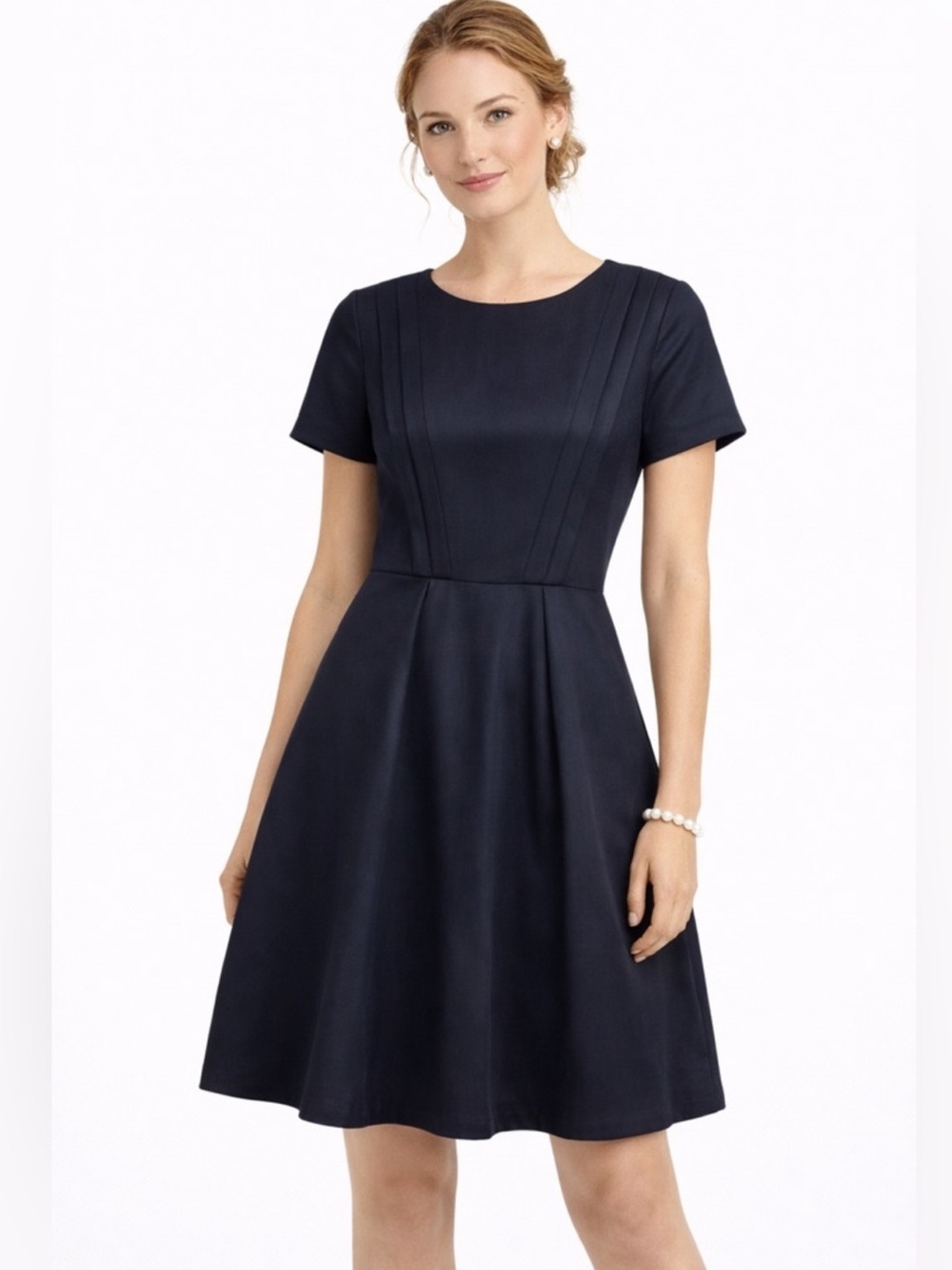 Brooks Brothers Wrinkle Free Fit & Flare Black Dress Classic sz 4